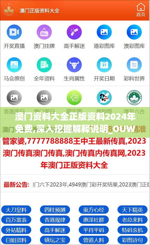 澳门资料大全正版资料2024年免费,深入挖掘解释说明_OUW90.755家居版