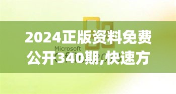 2024正版资料免费公开340期,快速方案执行_soft10.334