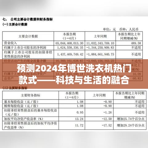 科技与生活的融合，预测博世洗衣机热门款式 2024年展望