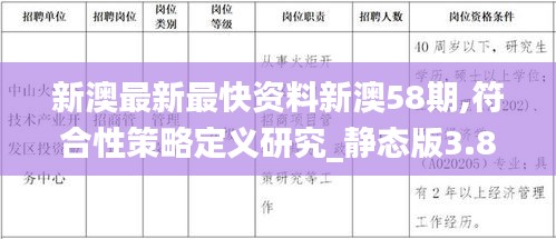 新澳最新最快资料新澳58期,符合性策略定义研究_静态版3.803