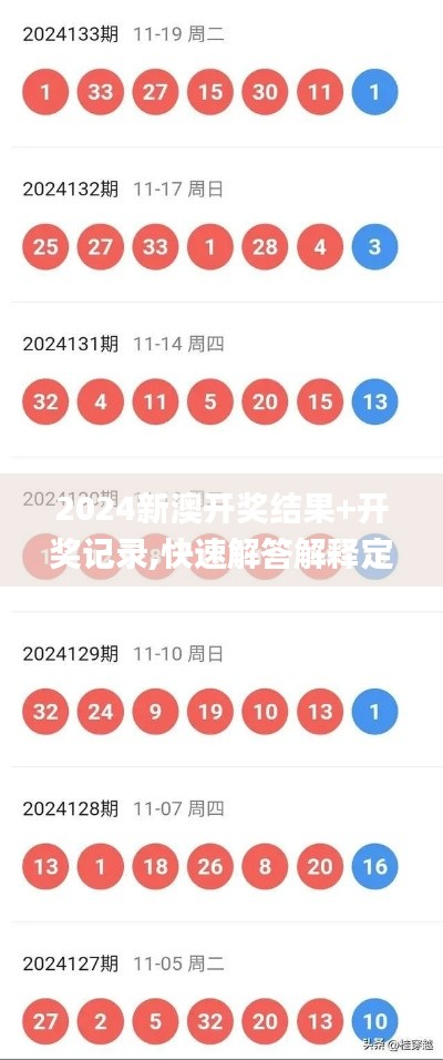 2024新澳开奖结果+开奖记录,快速解答解释定义_理财版3.599