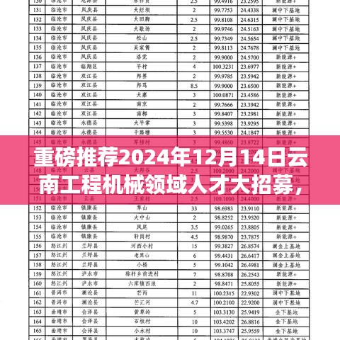 2024年云南工程机械领域人才大招募启幕，职业未来从这里扬帆起航！