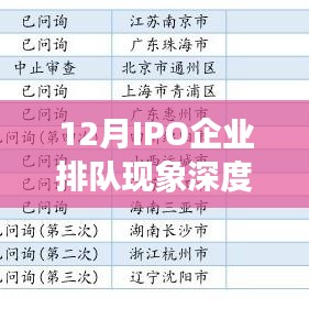 深度解析，12月IPO企业排队现象背后的市场热度与个人立场考量