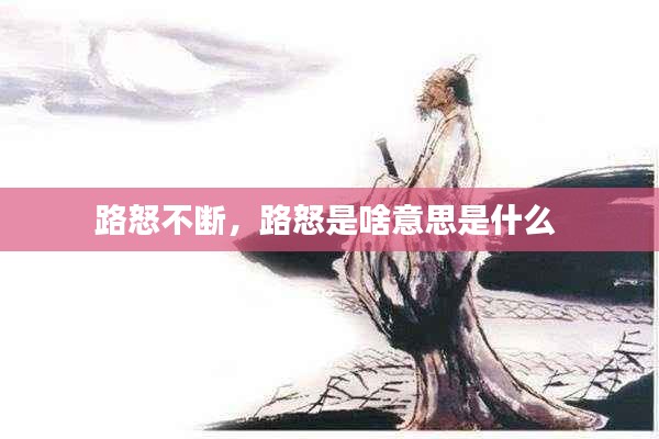 路怒不断，路怒是啥意思是什么 