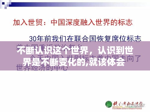 不断认识这个世界，认识到世界是不断变化的,就该体会 
