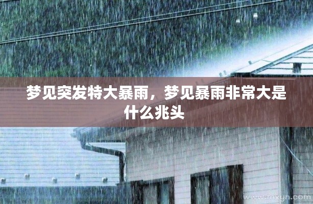 梦见突发特大暴雨，梦见暴雨非常大是什么兆头 