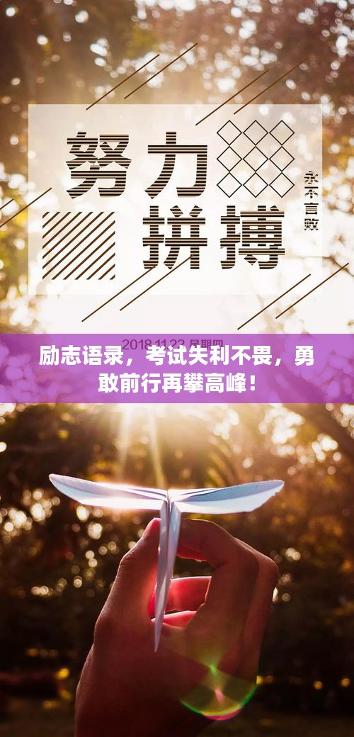 励志语录，考试失利不畏，勇敢前行再攀高峰！