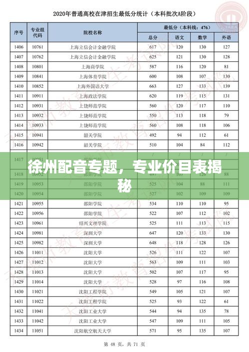 徐州配音专题，专业价目表揭秘