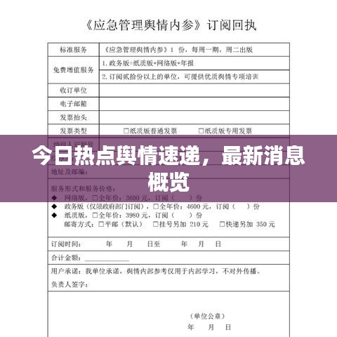 今日热点舆情速递，最新消息概览