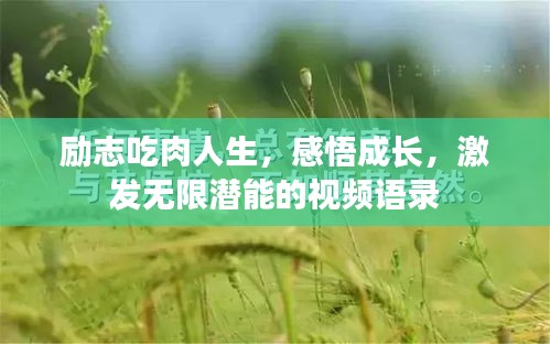 励志吃肉人生，感悟成长，激发无限潜能的视频语录