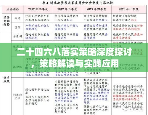 二十四六八落实策略深度探讨，策略解读与实践应用
