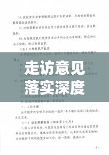 走访意见落实深度解析，从反馈到行动的实践探索