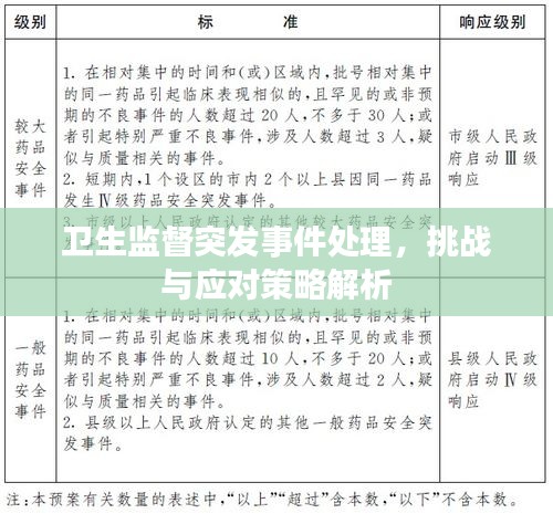 卫生监督突发事件处理，挑战与应对策略解析